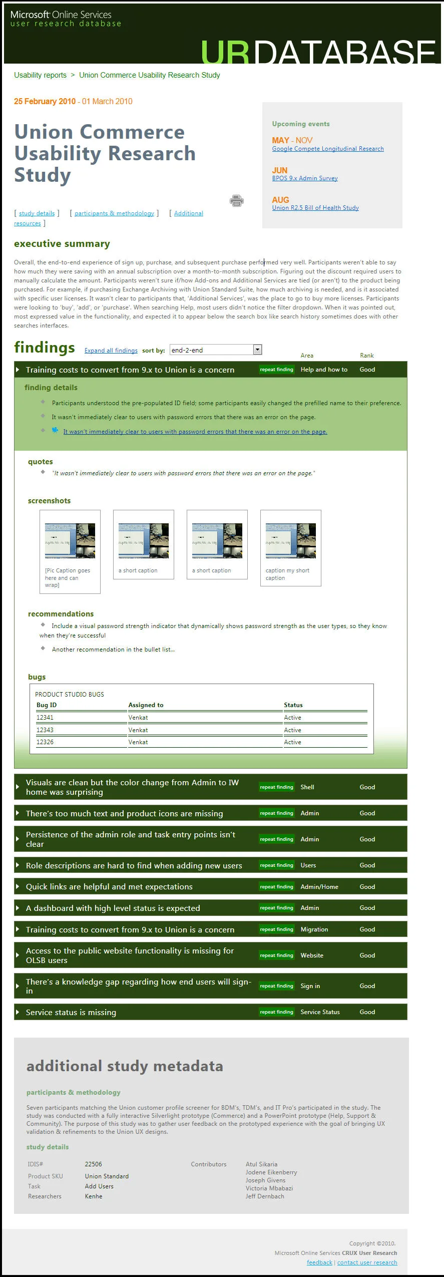User Research Database 01